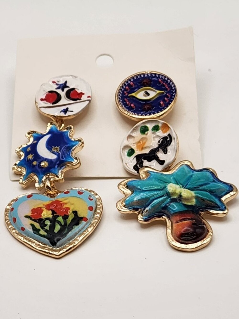 3 for $20 Mismatched earrings eclectic metal funky bizarre NIP